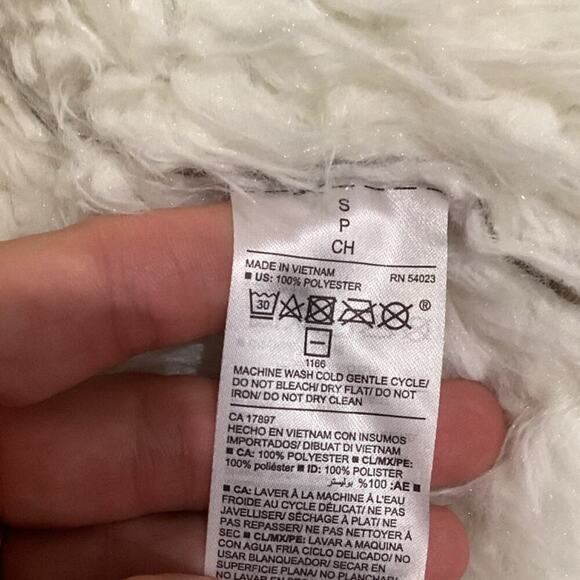 Old Navy Womens Furry Vest Size Small Sherpa Lined Tan Y2K Western Boho Fall - Picture 6 of 7